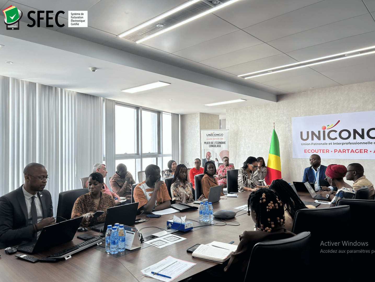 Séance de travail entre l'équipe projet SFEC et les adhérents d'UNICONGO